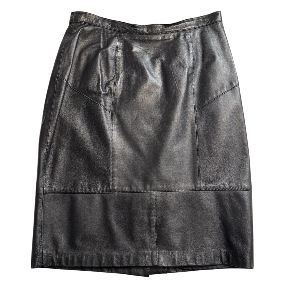 Vintage I. Magnin Leather Pencil Skirt Quiet Luxury Timeless Classic Size 14